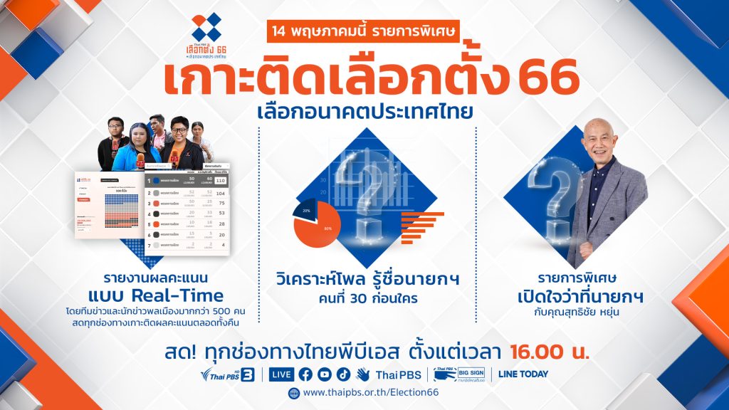 คึกคักเกินต้าน!! กับศึกดวลวิสัยทัศน์บนเวทีดีเบต  “ไทยพีบีเอส ดีเบตใหญ่ เลือกตั้ง 66 เลือกอนาคตประเทศไทย”