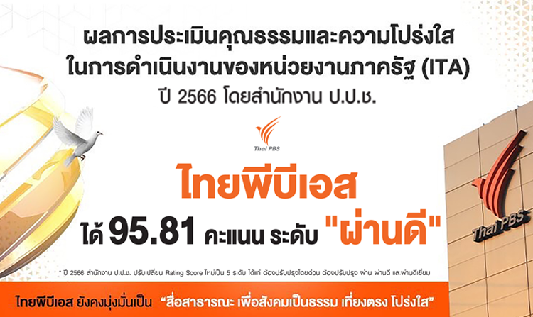 ป.ป.ช. เปิดผลประเมิน “คุณธรรม – ความโปร่งใส” หน่วยงานรัฐปี 66 ไทยพีบีเอส “ผ่านดี” 95.81 คะแนน